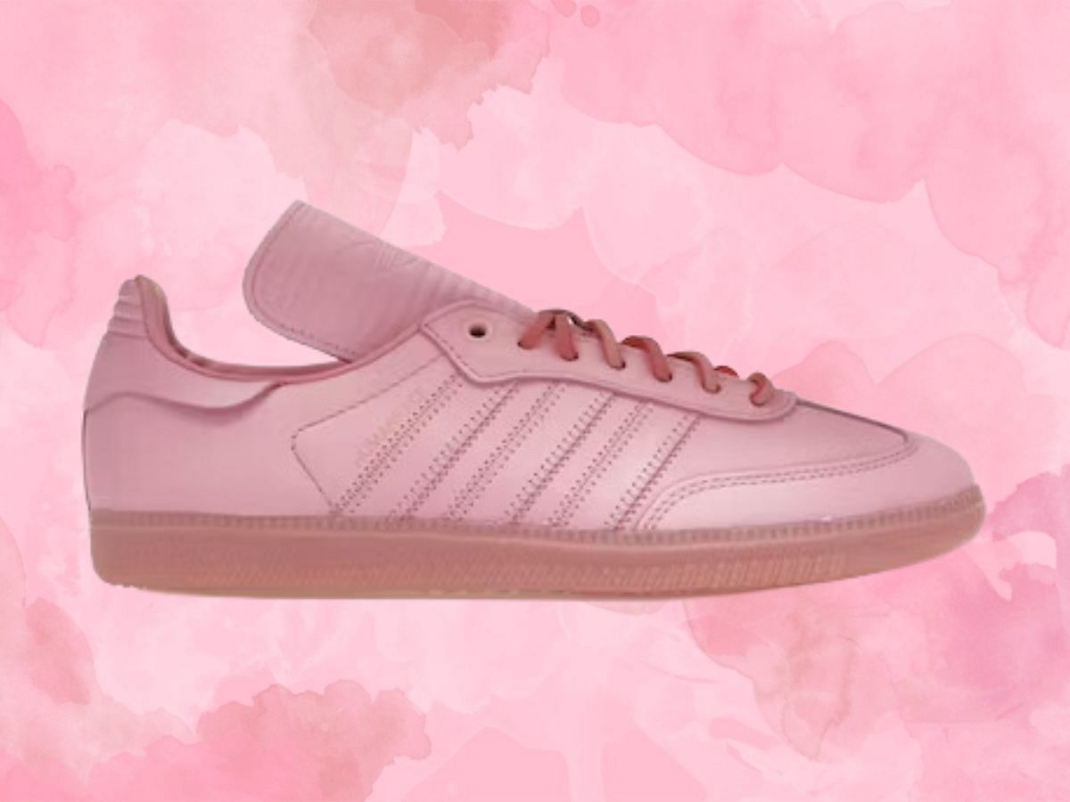 The Samba "Pharrell Human Race Pink" sneakers (Image via StockX)